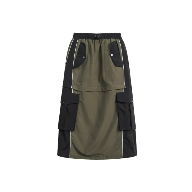 Women's American style Retro Patchwork Long Dress Army Green - Shop at LoveMi
