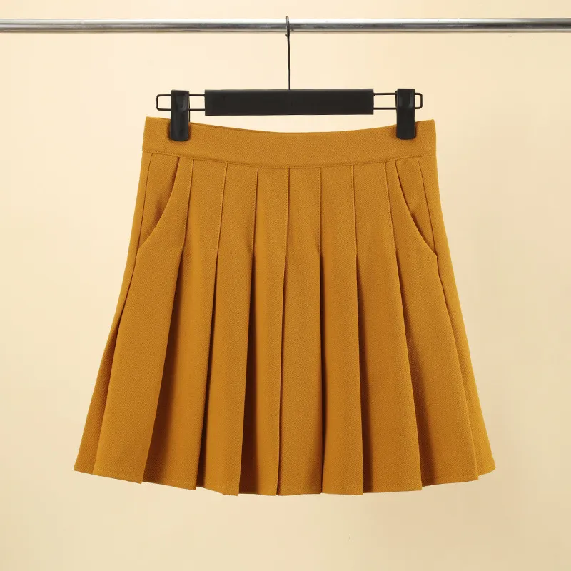 Casual Women's Clothing Slimming High Elastic Waist Anti-exposure Short Culottes - Yellow