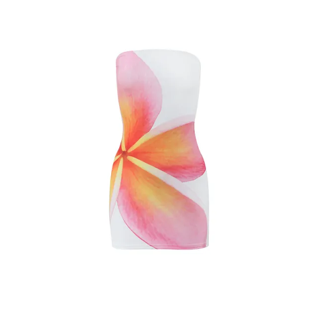 Sexy Women Clothing Tube Top Multi color Printing Slim fit Sheath Short Dress Color Six L - Shop at LoveMi
