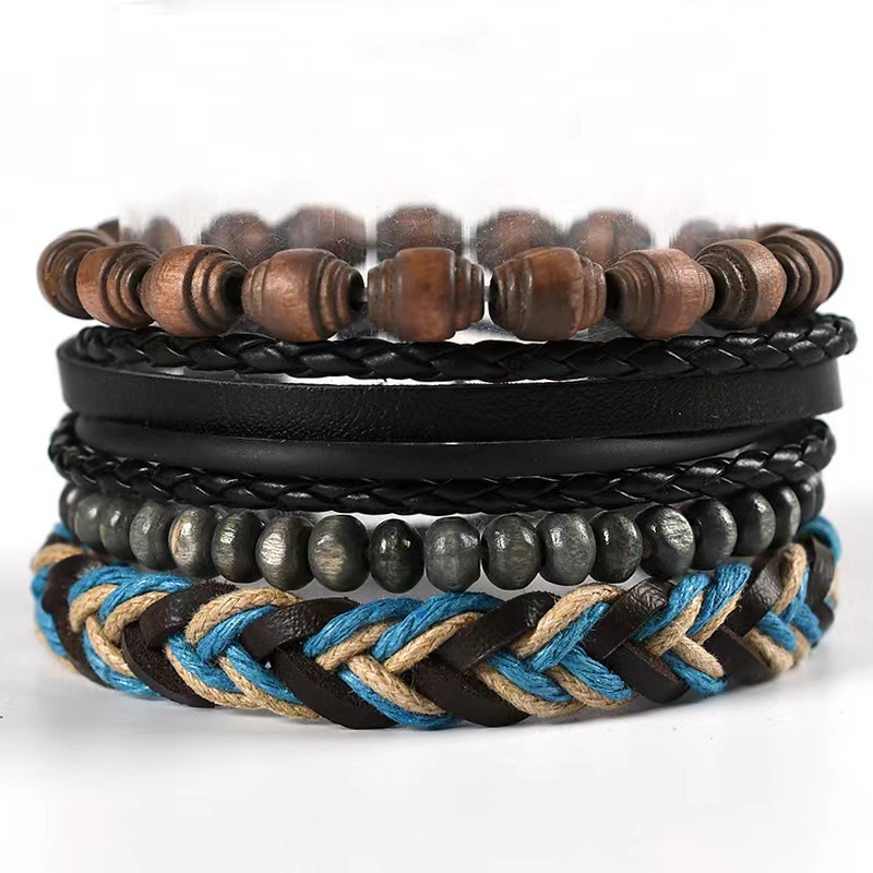 Multi-layer Bracelet Set Vintage-style Jewelry For Men