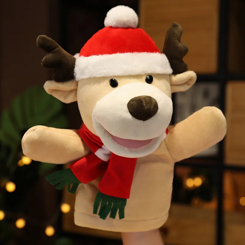 Cartoon Santa Claus Plush Hand Puppet - Interactive Ventriloquism Toy for Kids Christmas Gift – image 8