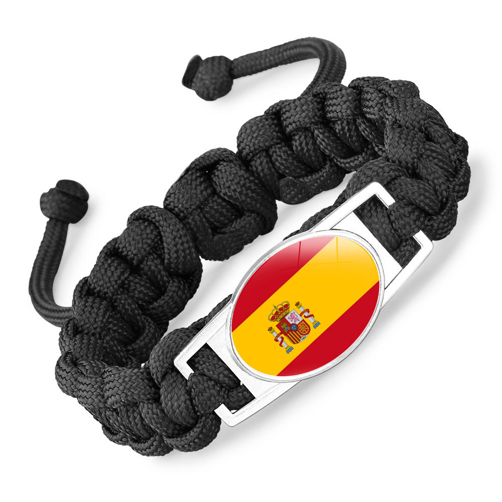 Flag-pattern Woven Adjustable Paracord Bracelet