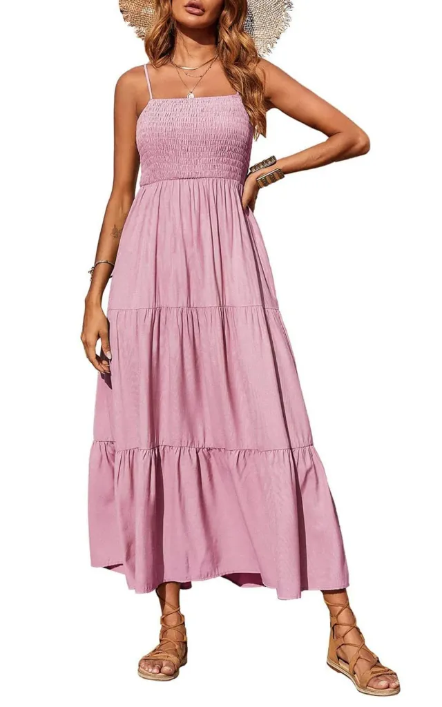 Graceful And Fashionable Elegant Sling Dress Pink - Shop at LoveMi