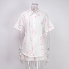 Fashion Short Sleeve Shirt Shorts Suit - Rose - View 1