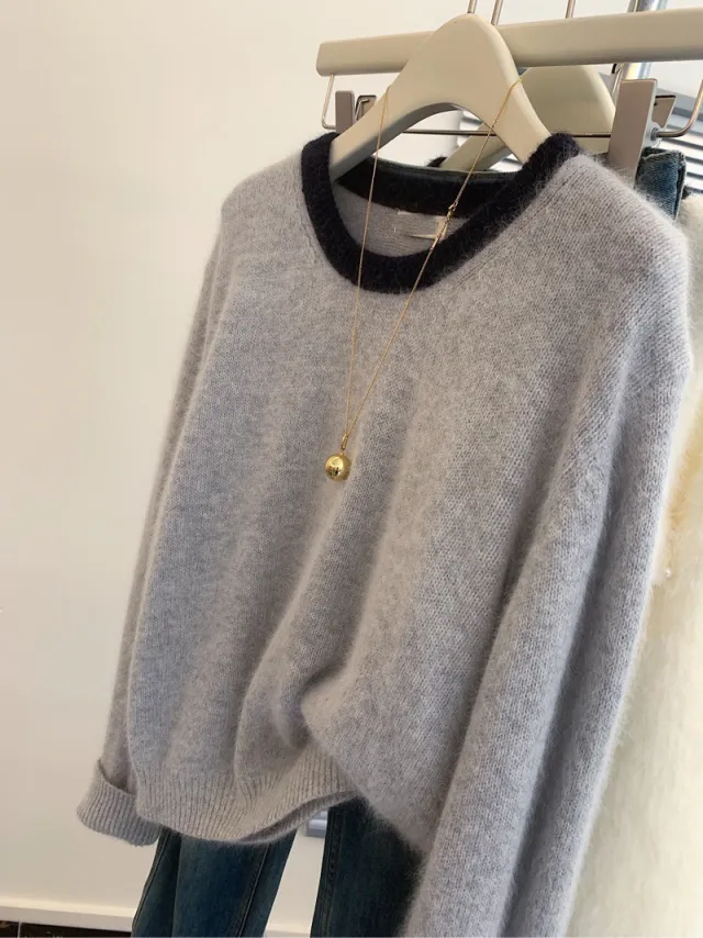 Idle Style Soft Glutinous Inner Wear Base Knitwear Top Gray - Shop at LoveMi