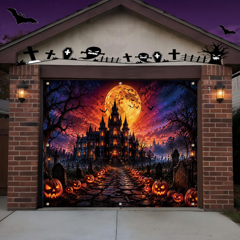 Skull Pumpkin Lantern Decorative Banner