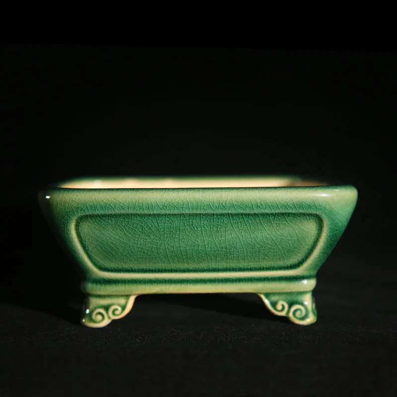 Purple Sand Flower Pot Ceramic Bonsai Pot Kui Noodles Small Manger Rectangular