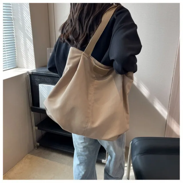 Fashion Shoulder Bag Simple Versatile Canvas Tote Bag Khaki - Shop at LoveMi