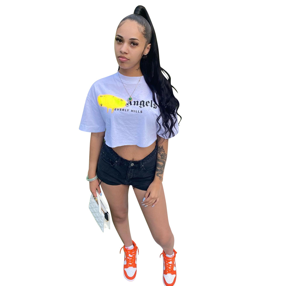 Women's Fashion Sports Printed Short T-shirt