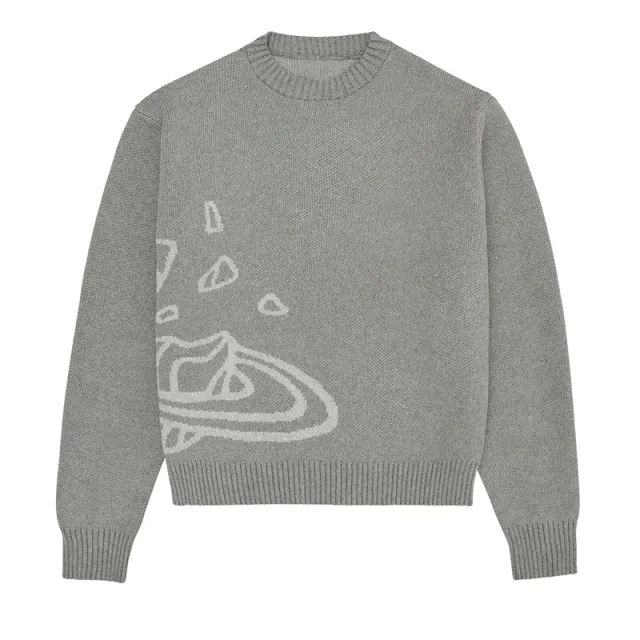 European And American Autumn And Winter Warm Pullover Knitted Sweater Gray - Shop at LoveMi
