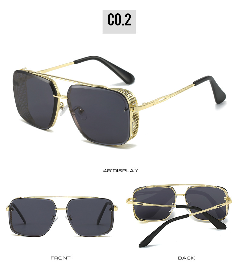 Gradient A Wire Fence Edge Retro Sunglasses - Image 3