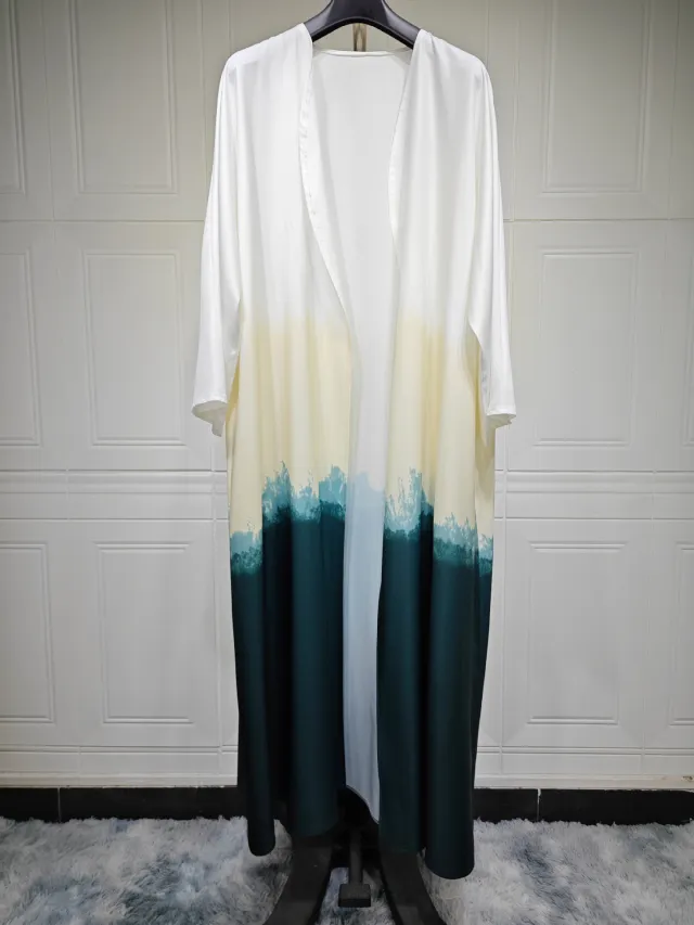 Muslim Clothing Coat Tie dyed Cloak Cyan - Shop at LoveMi
