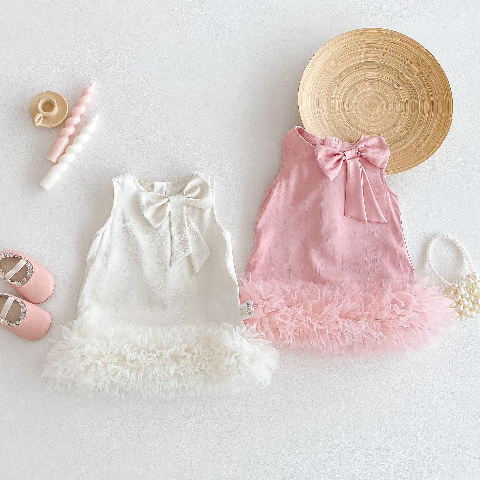 Children's Korean-style Dress With Bow - Image 2