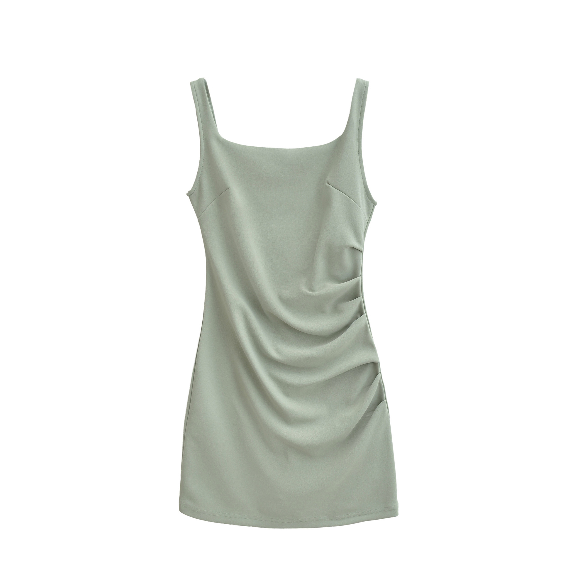 Summer New Solid-color Strap Dress Womens Figure-flattering And Slimming