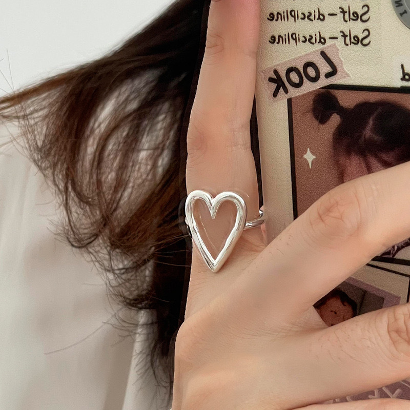 Retro Alloy Heart-shaped Open Ring