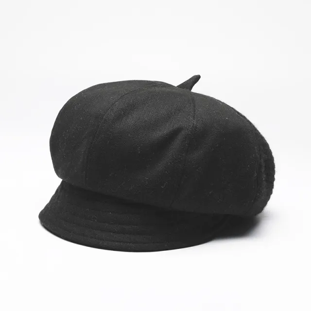 Short Brim Beret Artistic Dome Black Panel Black Panel - Shop at LoveMi