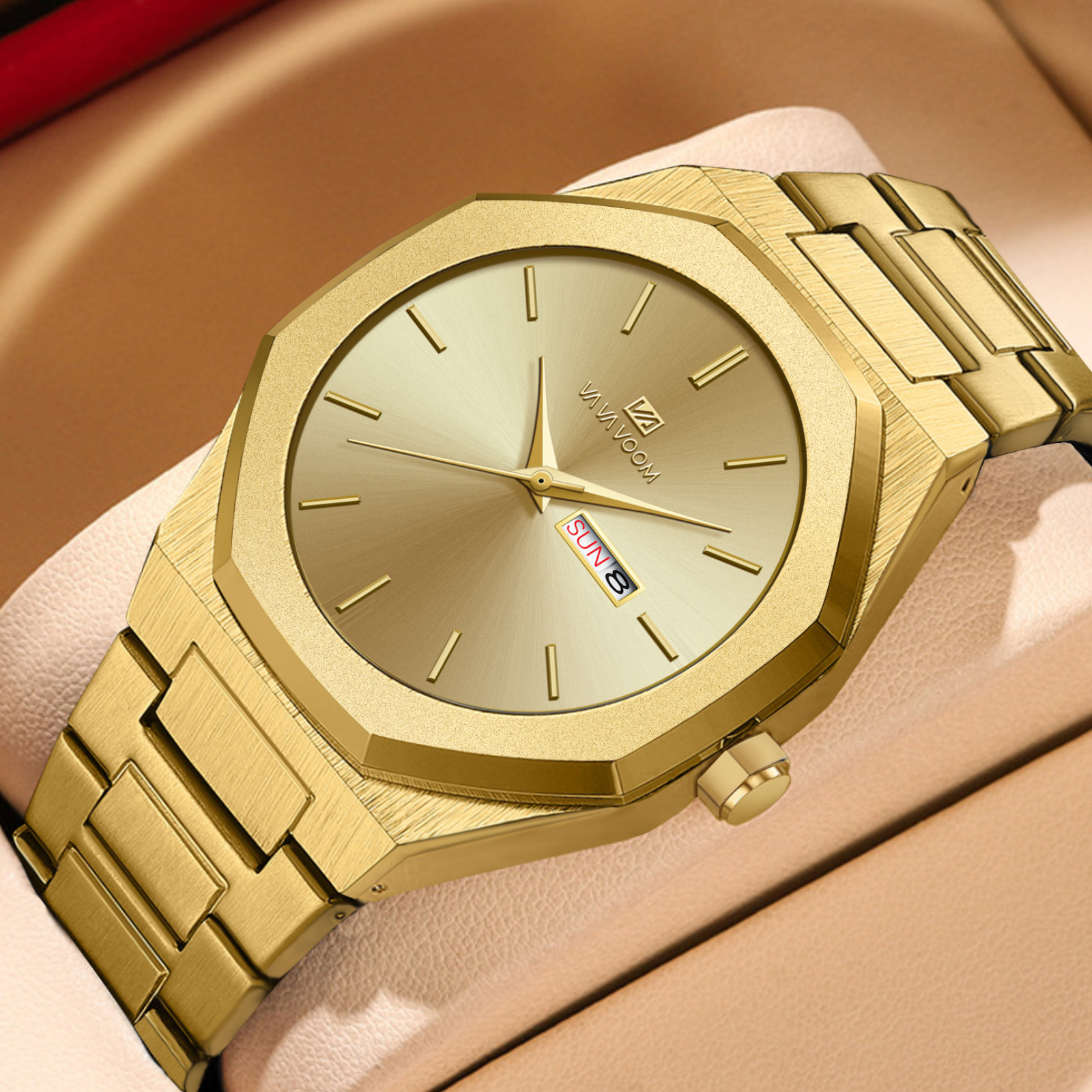 Business-Casual Steel-Chain Mens Watch