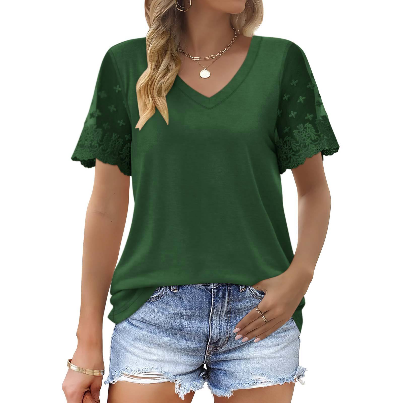 V-neck Loose Slimming Women's Short Sleeve