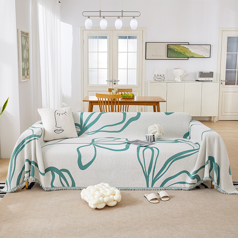 Simple Floral Sofa Cover And Cushion