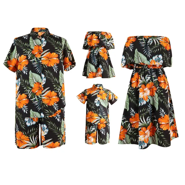 A Family Of 4 Vacation Travel Family Hawaii Parent child Suit Chocolate Mother Xl - Shop at LoveMi