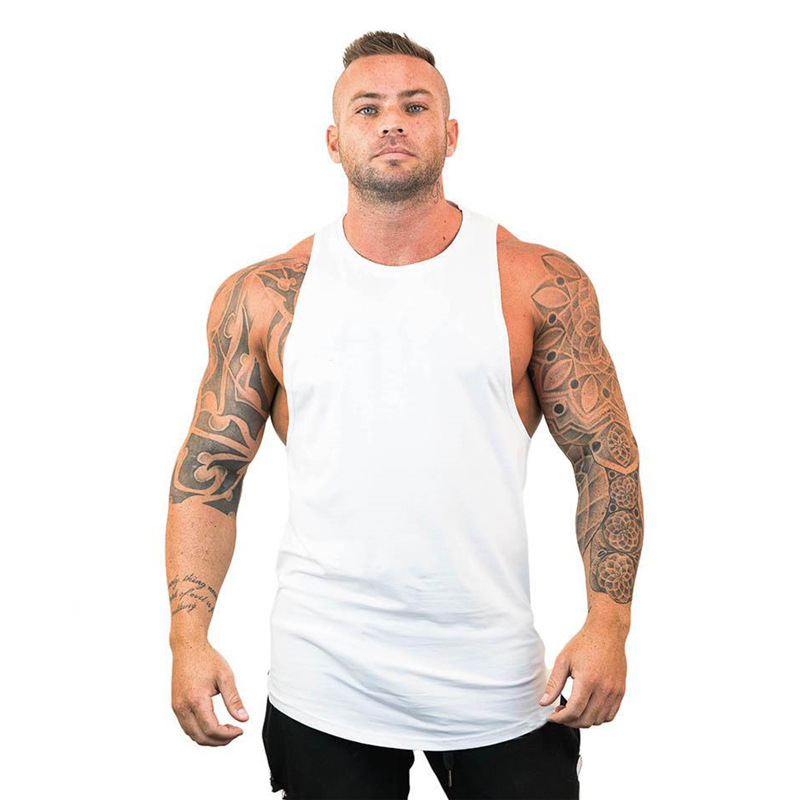 Title 18, Blank Cotton Waistcoat Loose Bodybuilding Fitne...