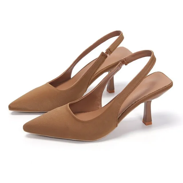 Ladies Back Empty Closed Toe Sandals Khaki - Shop at LoveMi