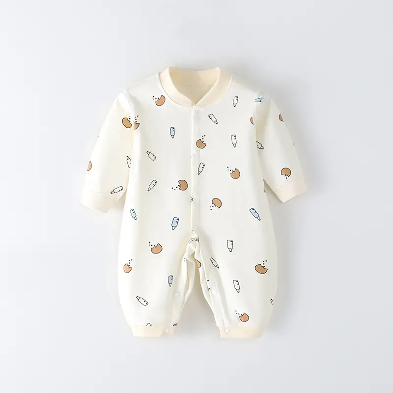 Combed Cotton Printed Newborn Clothes Boneless Jumpsuit