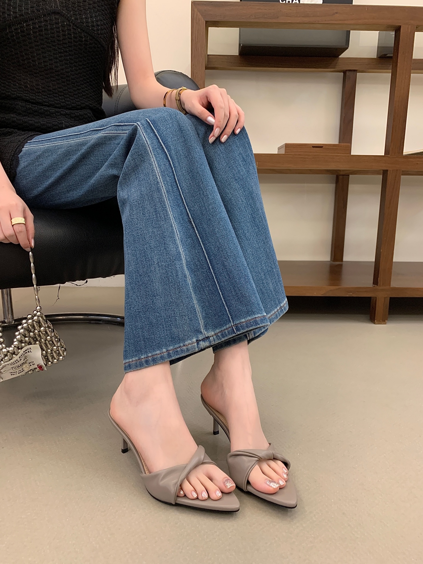 Pointed Stiletto Slide Sandals, picture 2 of 6