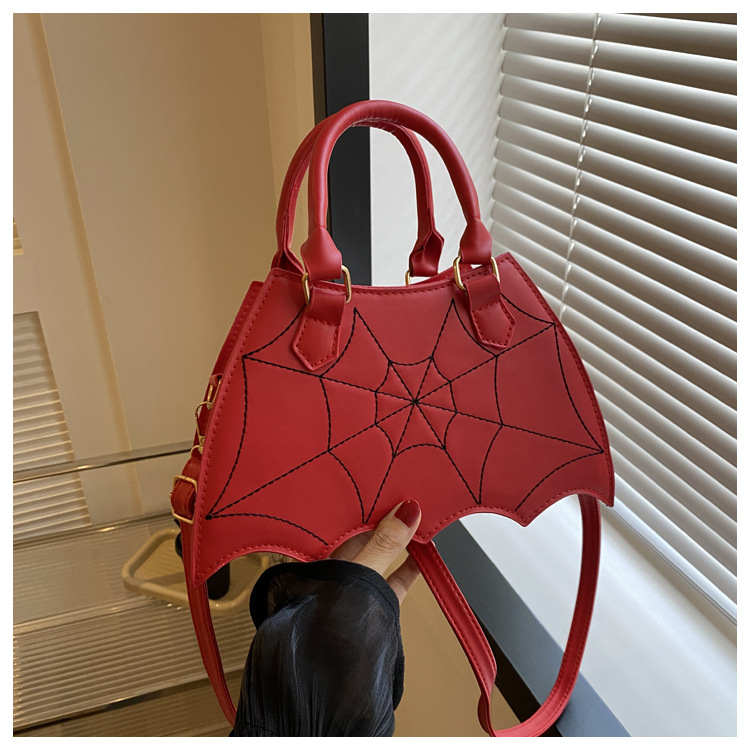 Women's Spider Web Design Shoulder Bag – PU Leather, Trendy Handbag - Picture 10 of 11