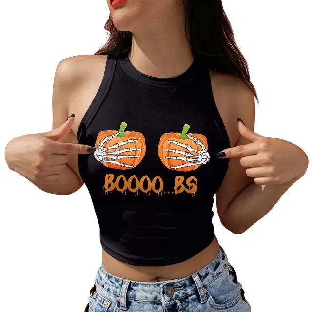 Skeleton Skull Digital Printing Vest Top For Women Ga123 1098 M - Shop at LoveMi