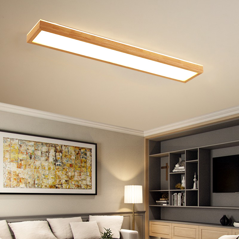Solid Wood Balcony Long Ceiling Lamp
