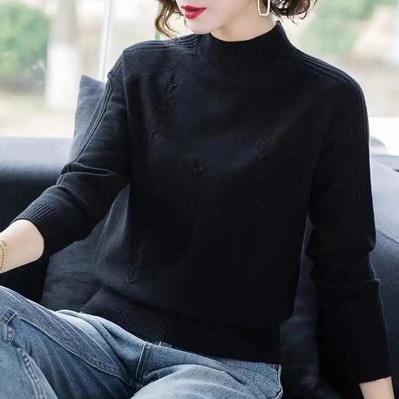 Plus Size Women's Cute Young Trendy Long-sleeve Loose Casual Sweater Top