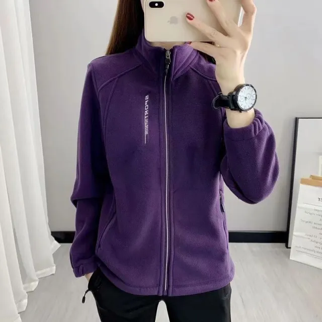 Autumn And Winter Women's Fleece Thickened Coat Dark Purple - Shop at LoveMi