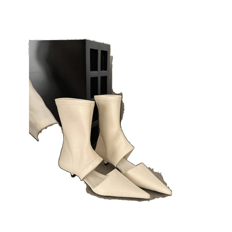 Womens French-style Pointed-toe Stiletto-heel Stretchy