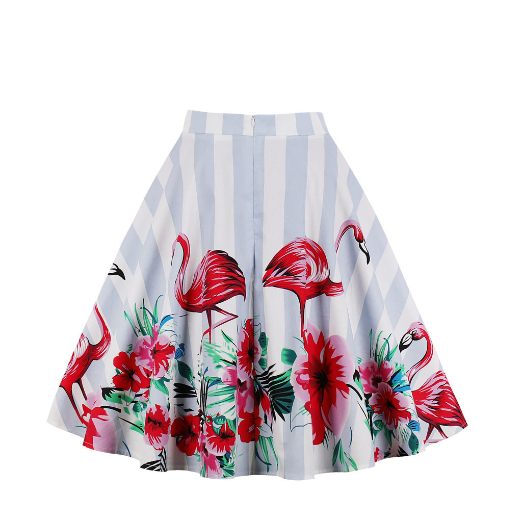 Title 13, A-line skirt featuring a rose flower and animal...