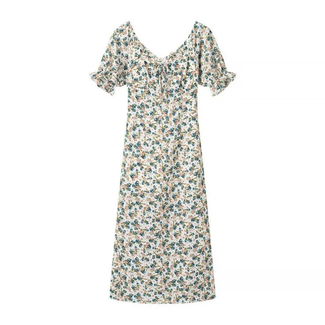 Women's New Mid length Square Neck Printed Fishtail Dress - Shop at LoveMi