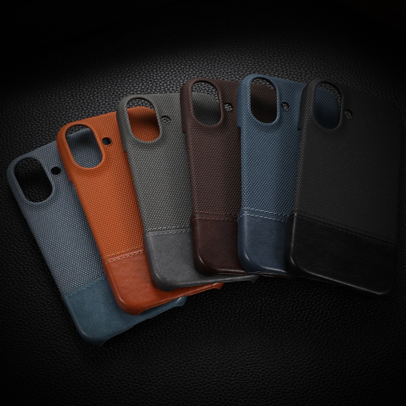 Simple Business Color Matching Leather Pattern Men's And Women's Anti-fall Phone Case - Image 4