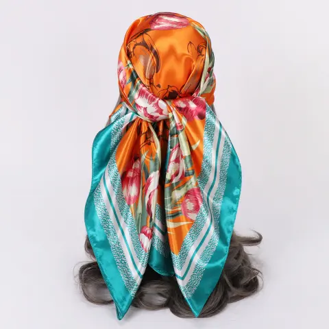 Flower Elegant High-end Imitated Silk Scarves Women