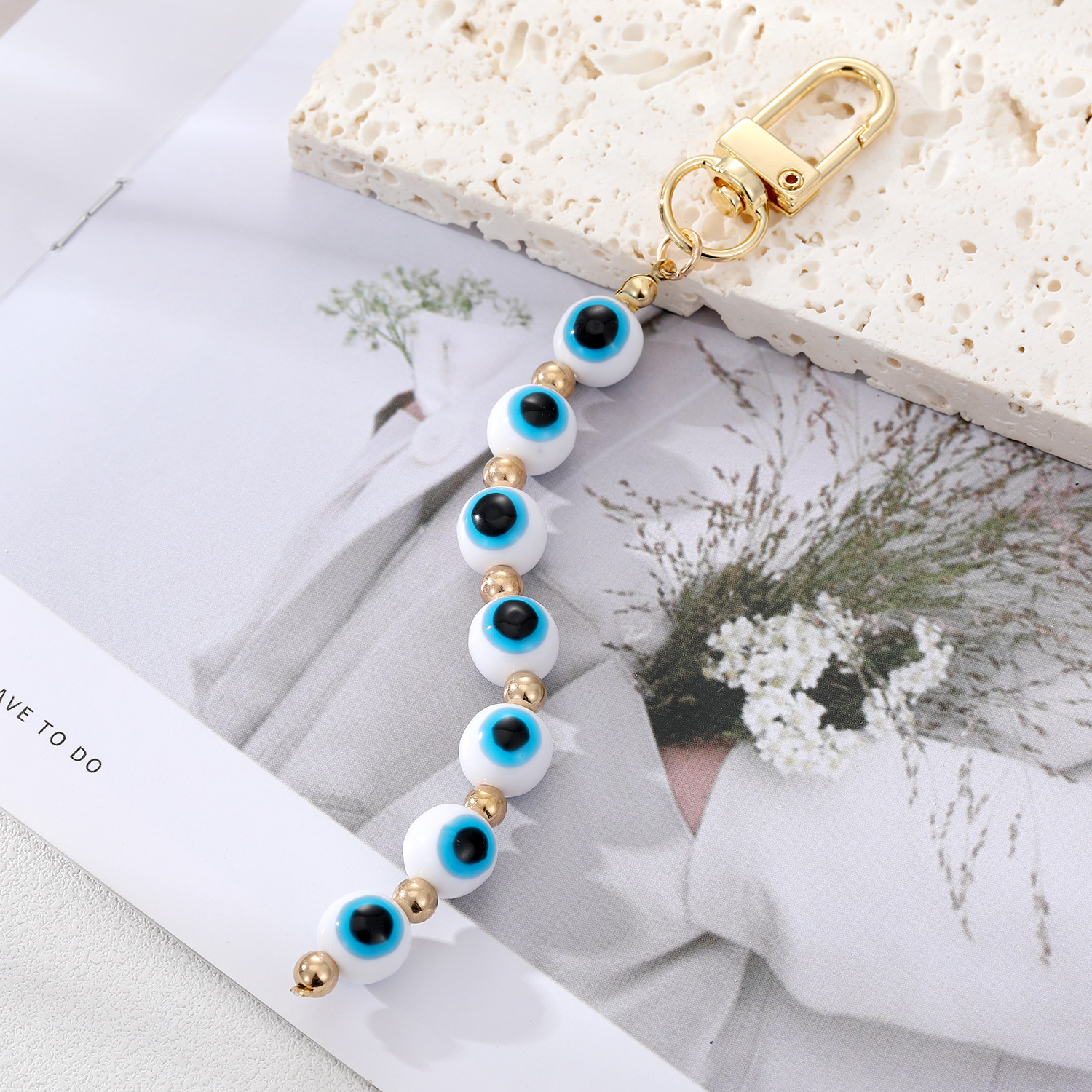 Resin Bead Pendant With Keychain Pendant