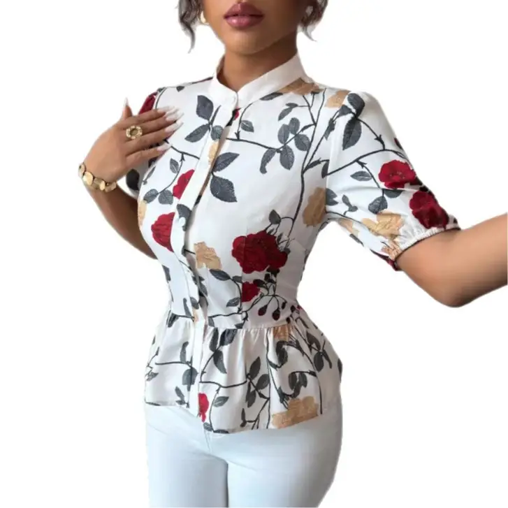 Women's Summer Bohemian Elegant Casual Short-Sleeve Shirt