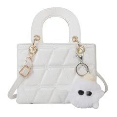Diamond Small Bag Simple Crossbody - White - View 1