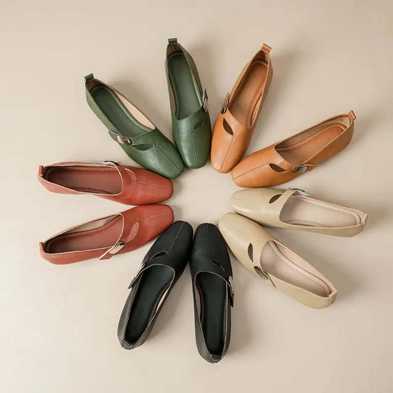 Soft-soled Womens Mary Jane Leather Shoes