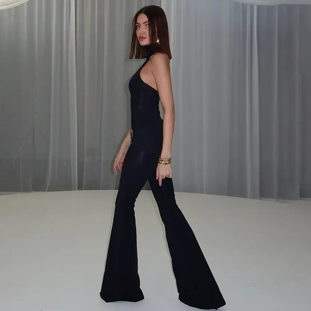 Halter-neck Backless Body-hugging Womens Jumpsuit