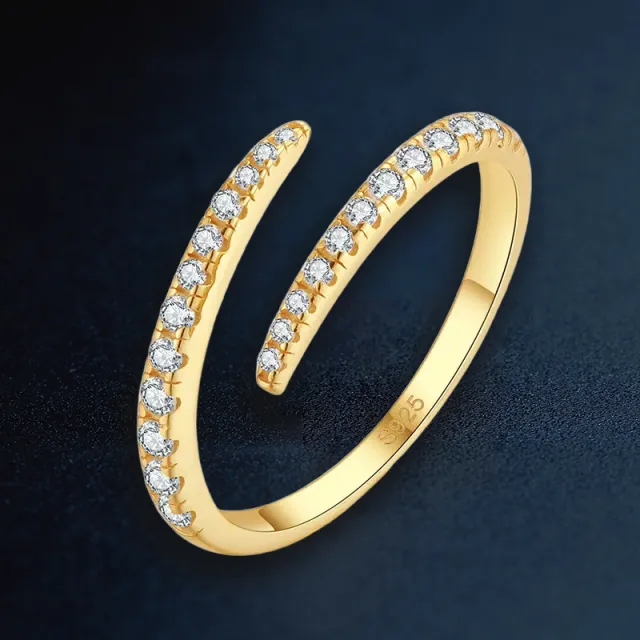 Silver S925 Diamond Moissanite Twisted Ring Moissanite Gold - Shop at LoveMi