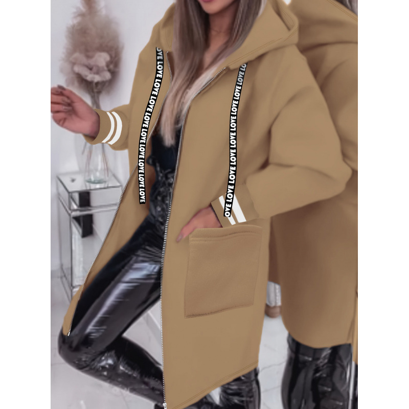 Women'S Elegant Hooded Zip-Up Jacket