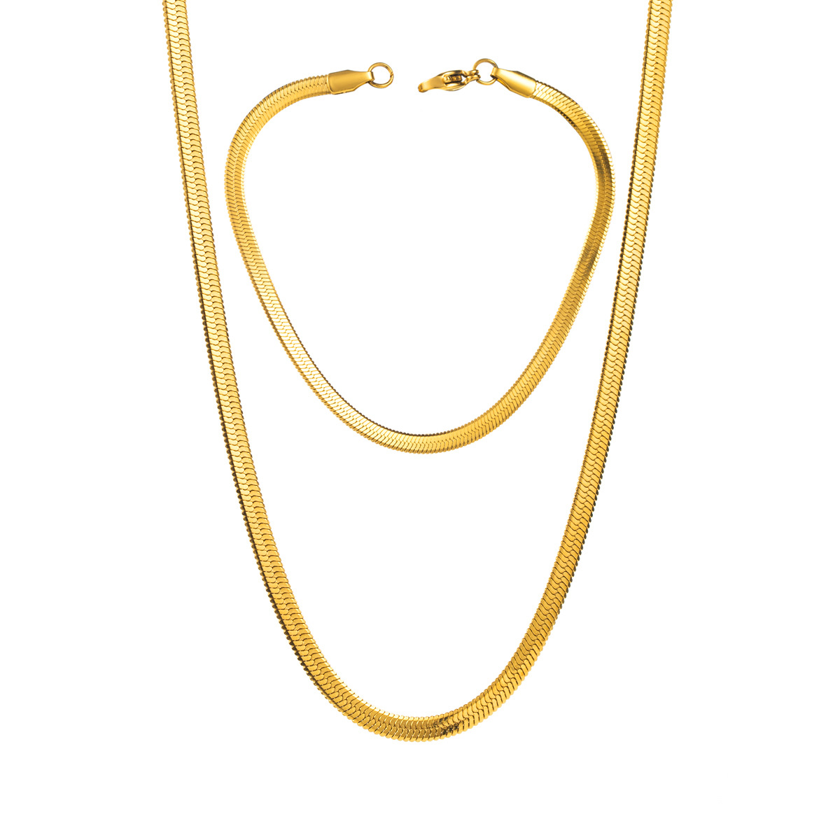 Women's Fashion Stainless Steel Necklace Bracelet