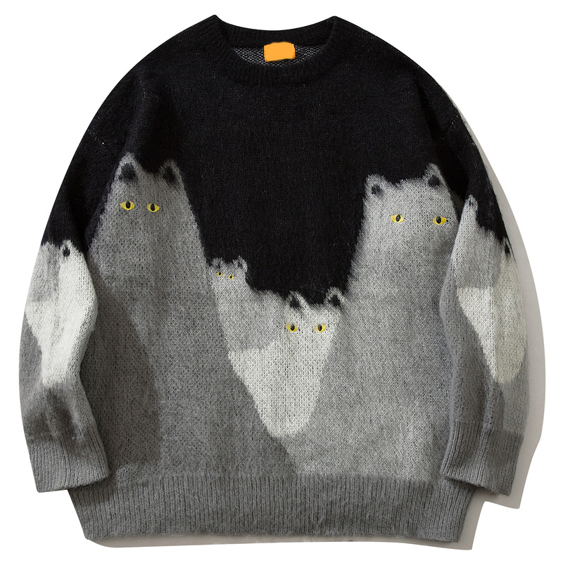 Title 4, Round Neck Contrast Color Knitwear Sweater