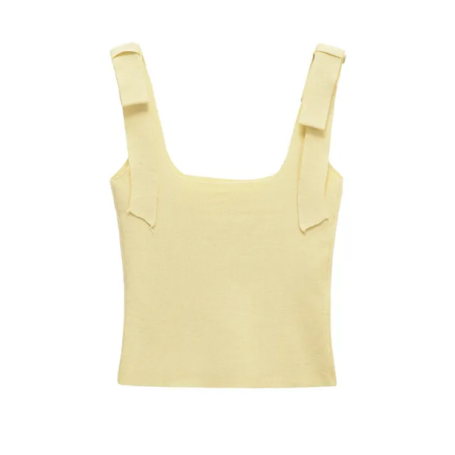 Fashionable Simple Stretch Bowknot Decoration Top Yellow - Shop at LoveMi