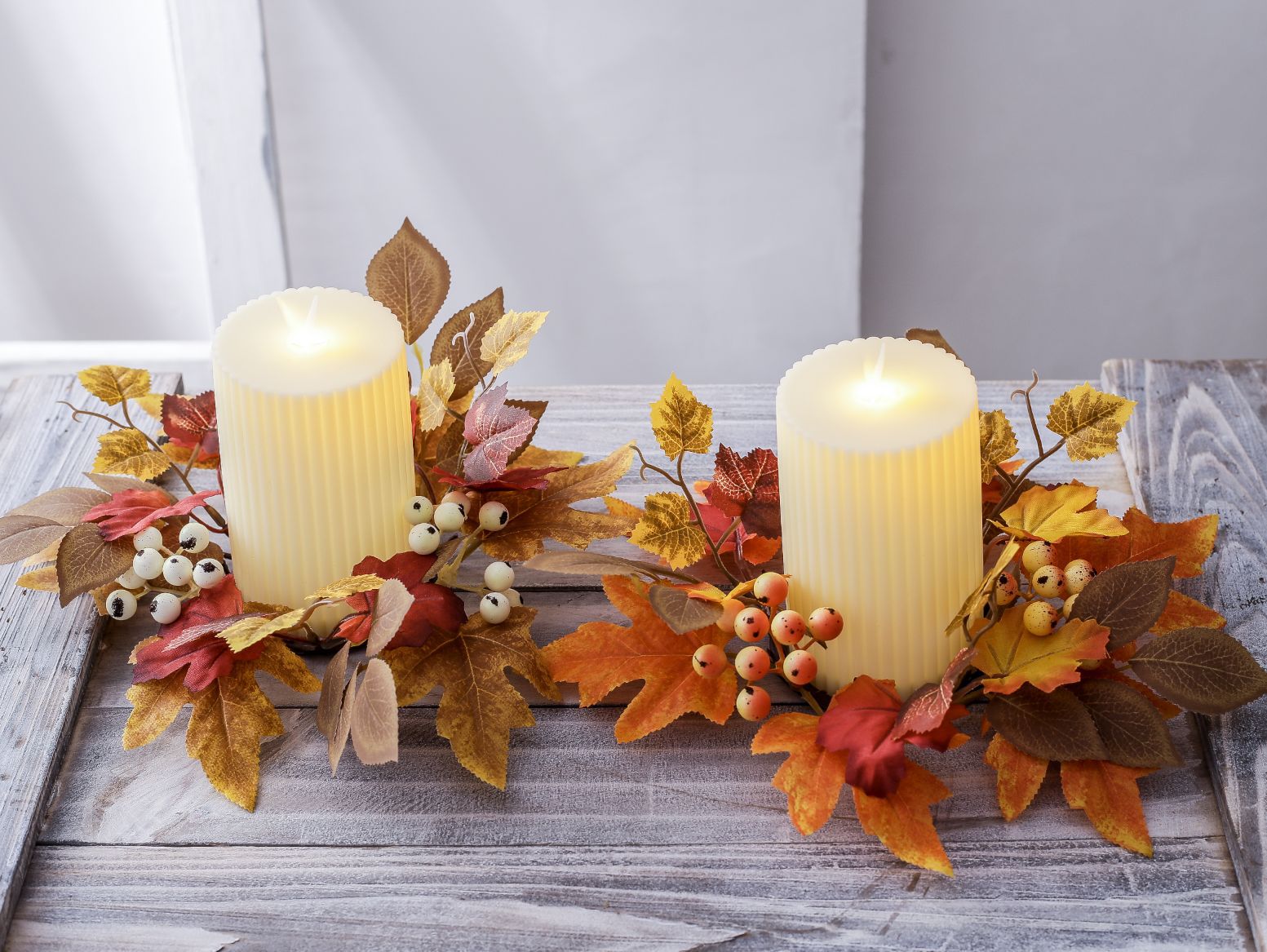 Title 13, Halloween Maple Leaf Candlestick Fruit Candle G...