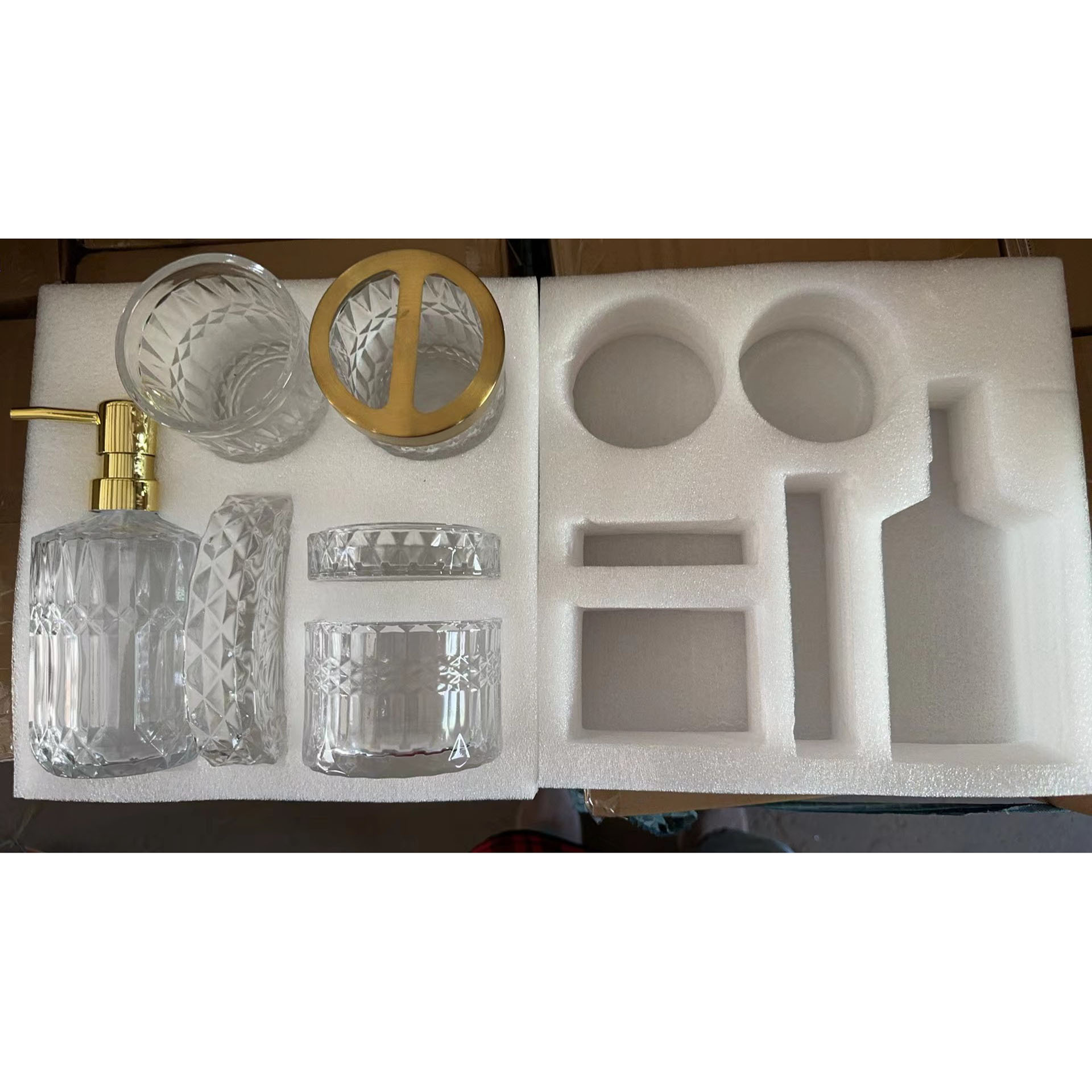 Light-luxury Glass Dispensers For Bathroom Lotions And Hand Soap